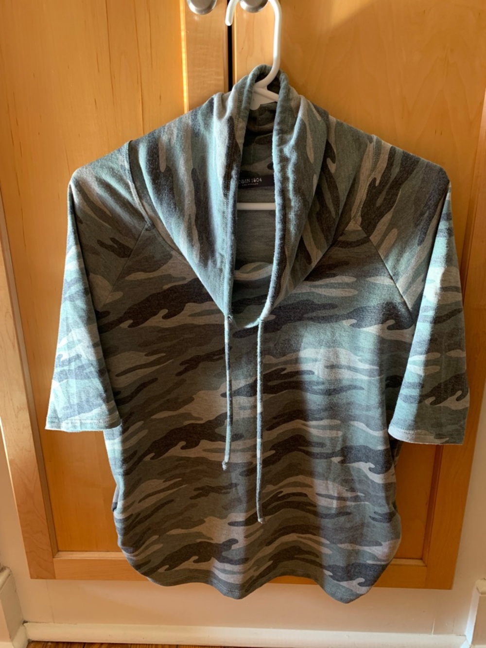 Cuddl Duds Women's Cowl Neck Camouflage Pullover Hoodie - Green Camo